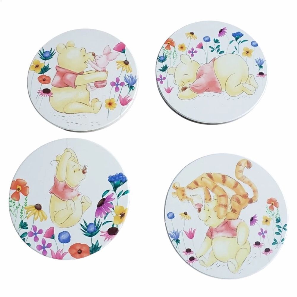 Set of 4 Ceramic Disney Winnie The Pooh Coasters